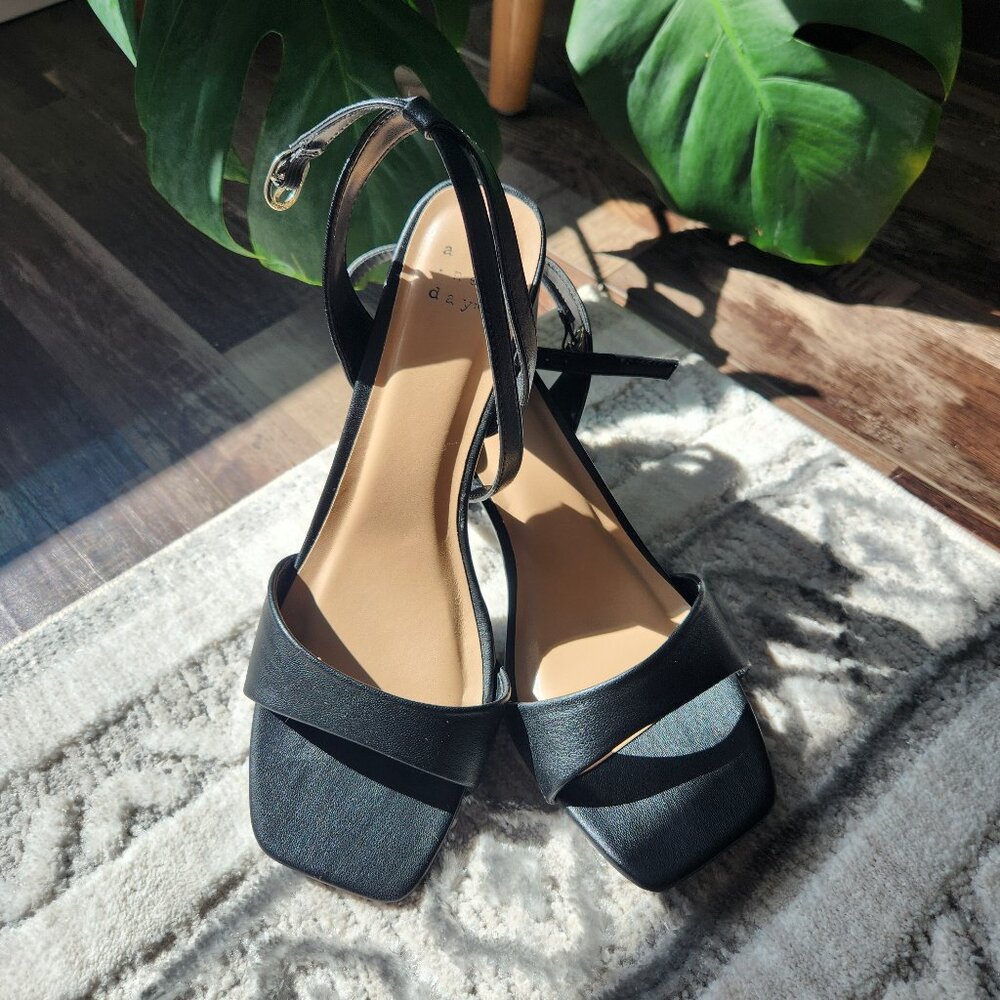 Black Square Heels